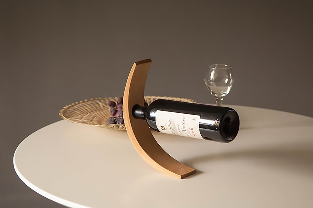 Bamboo wine bottle discount holder