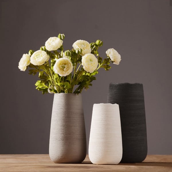 Contemporary Ceramic Vase - Minimalist - White - Gray from Apollo Box