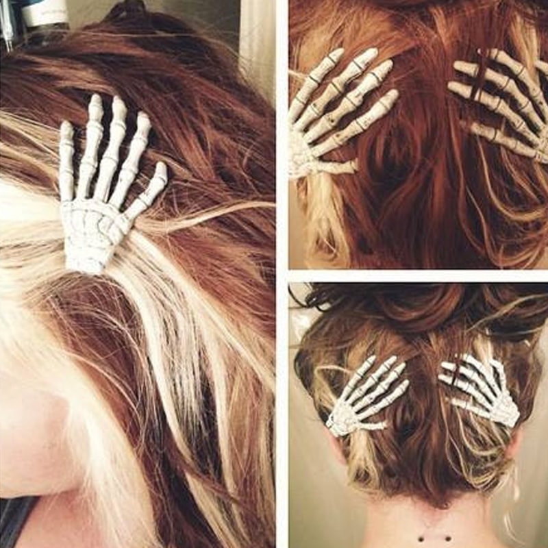 Skeleton Hand Hair Clips - Set of Two - ApolloBox