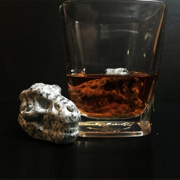 Whiskey Bones Set of 2 Granite Whiskey Stone TRex Skulls