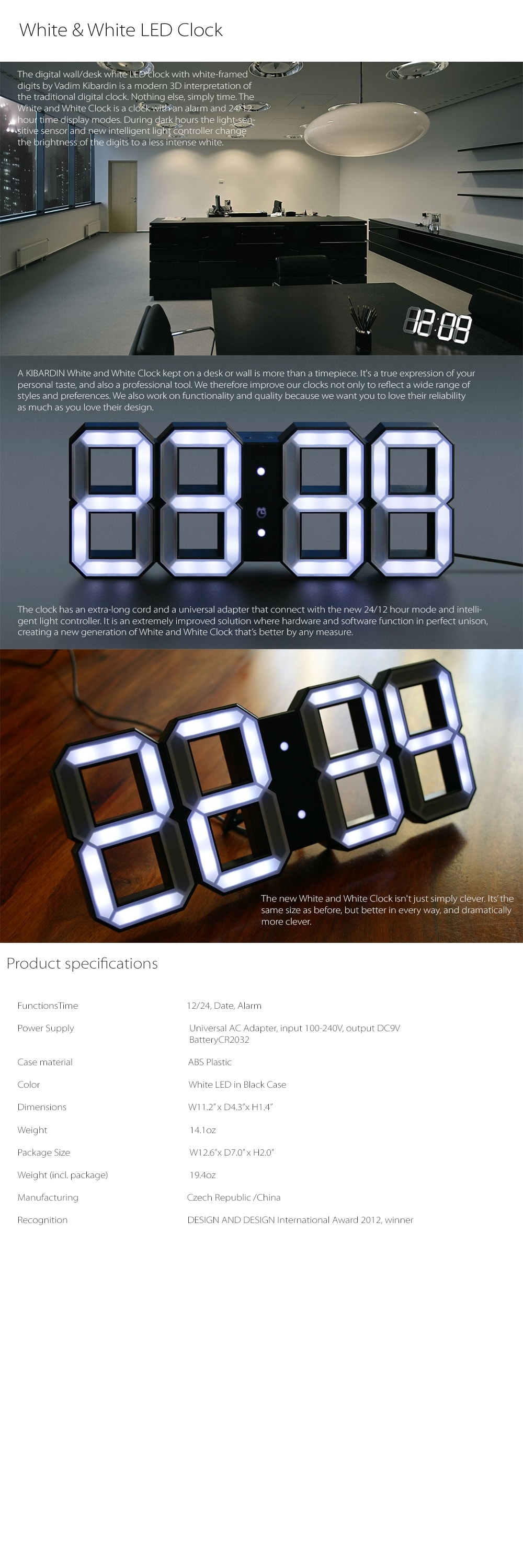 Led Clock Black Edition Apollobox