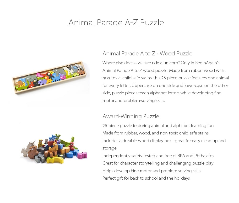 Animal Parade A-Z Puzzle - ApolloBox