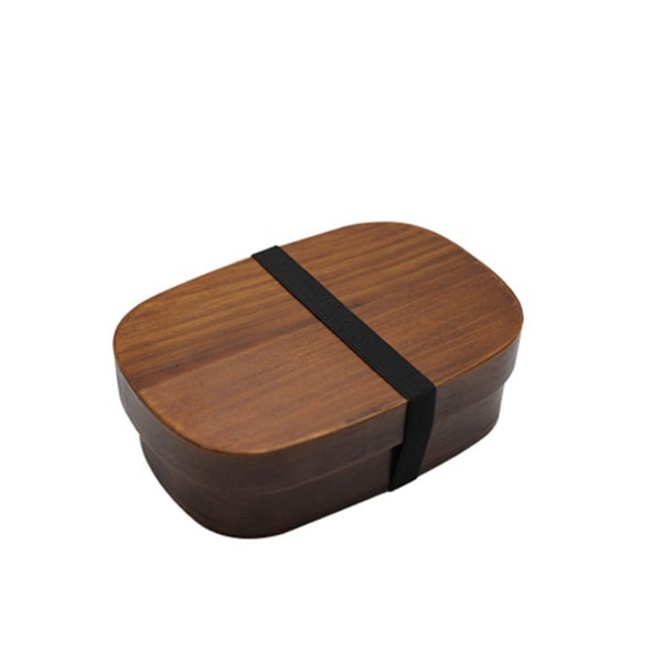 MB Square Green Natural/Wood Top - the large wood bento box Made in France