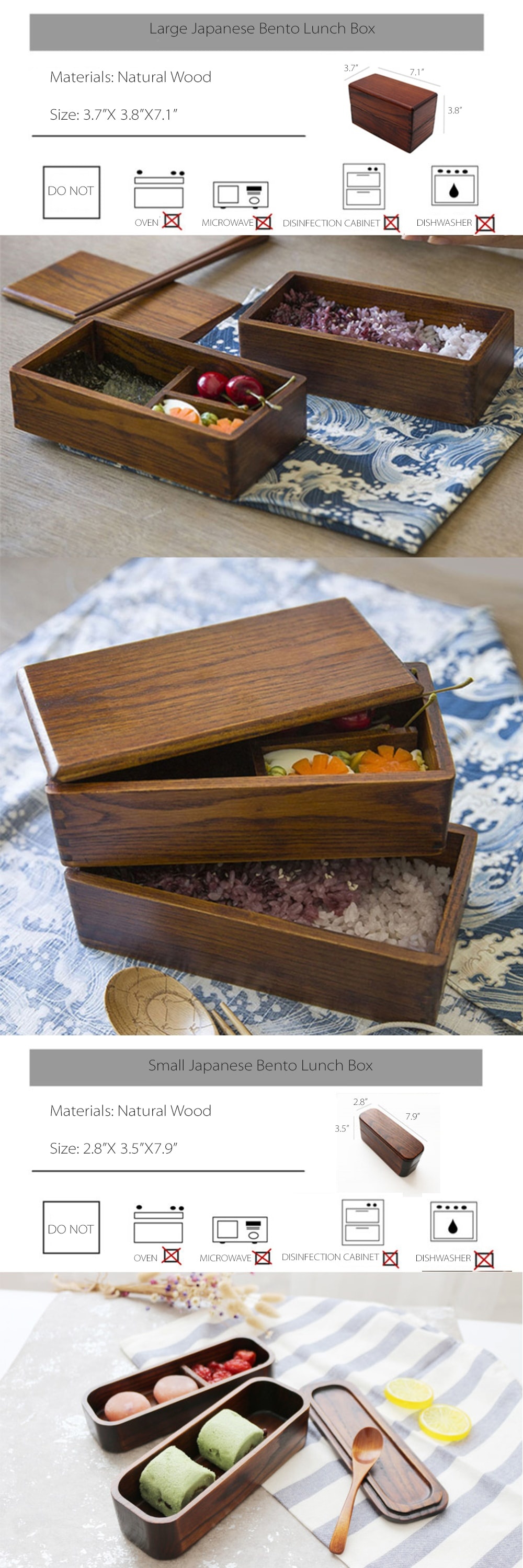 Traditional Wooden Bento Box - Japanese Cedar - Square or Ellipse Shape -  ApolloBox