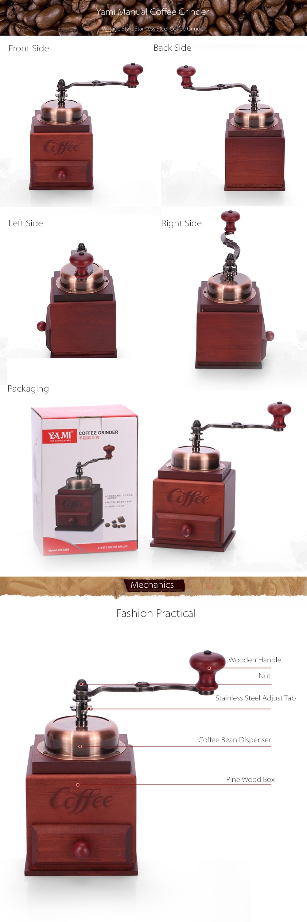 Yami Mini Manual Coffee Grinder - ApolloBox