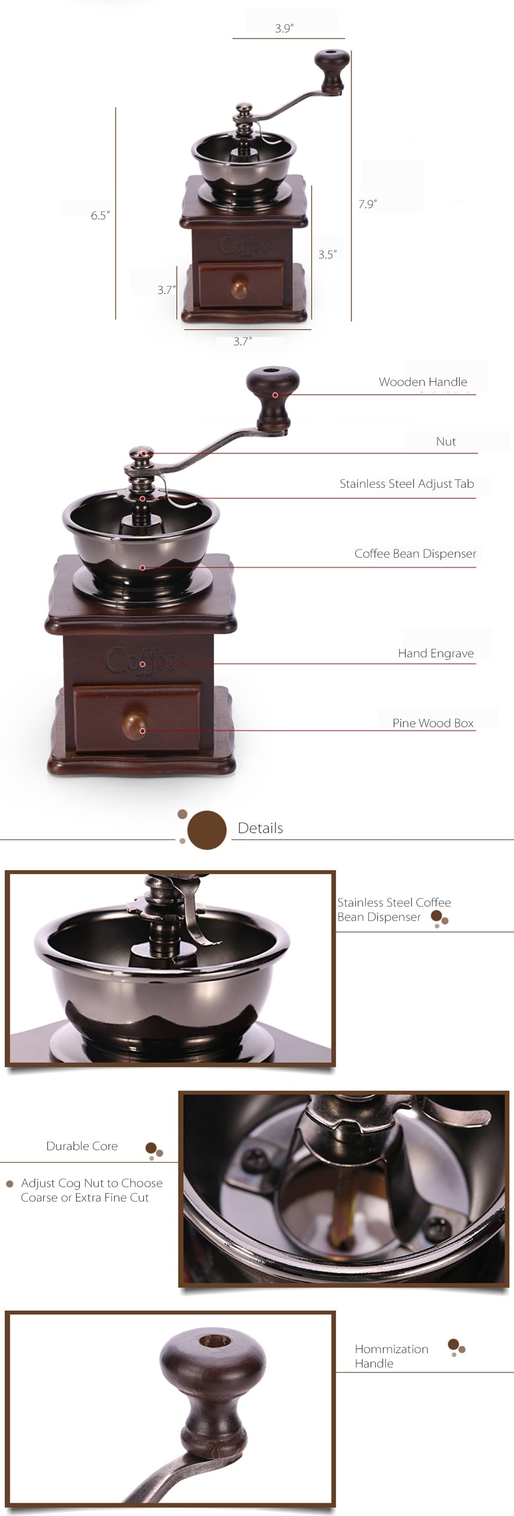 Yami Mini Manual Coffee Grinder - ApolloBox