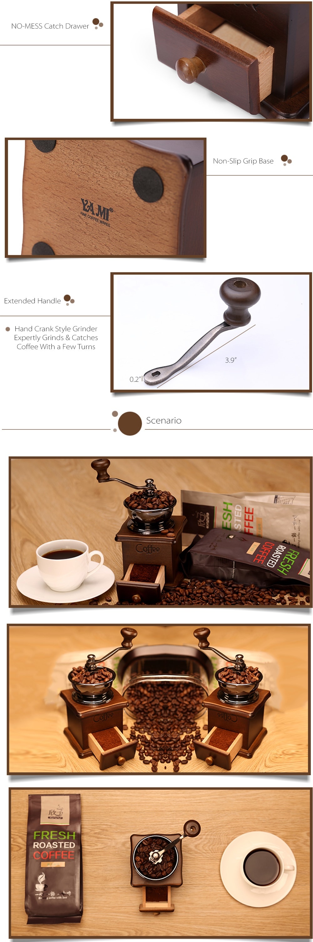 Yami Mini Manual Coffee Grinder - ApolloBox