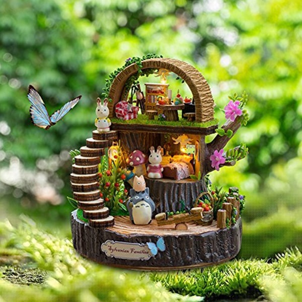 DIY Toy Doll House Forest Pavilion Miture Assemble Dollhouse kit