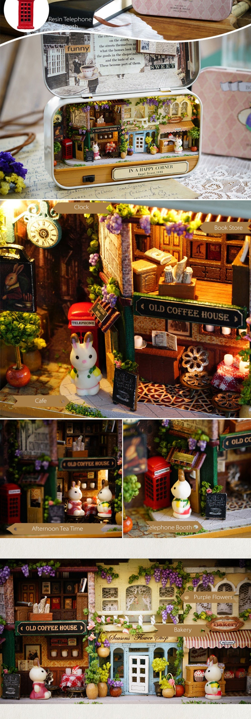 DIY Miniature Dollhouse, Box Theatre In A Happy Corner