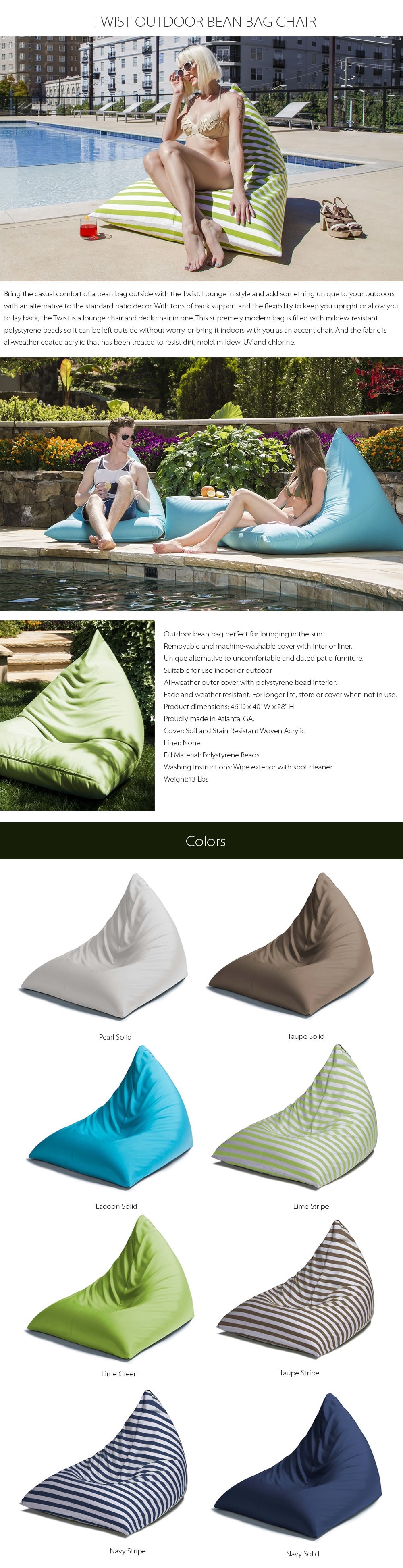 Jaxx twist outdoor discount bean bag chair