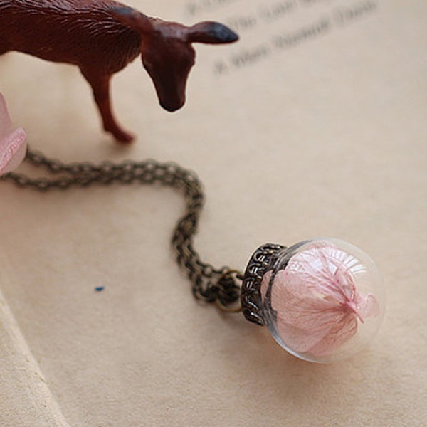 Bird Cage and Cherry Blossom Lariat Necklace (The Kimiko)