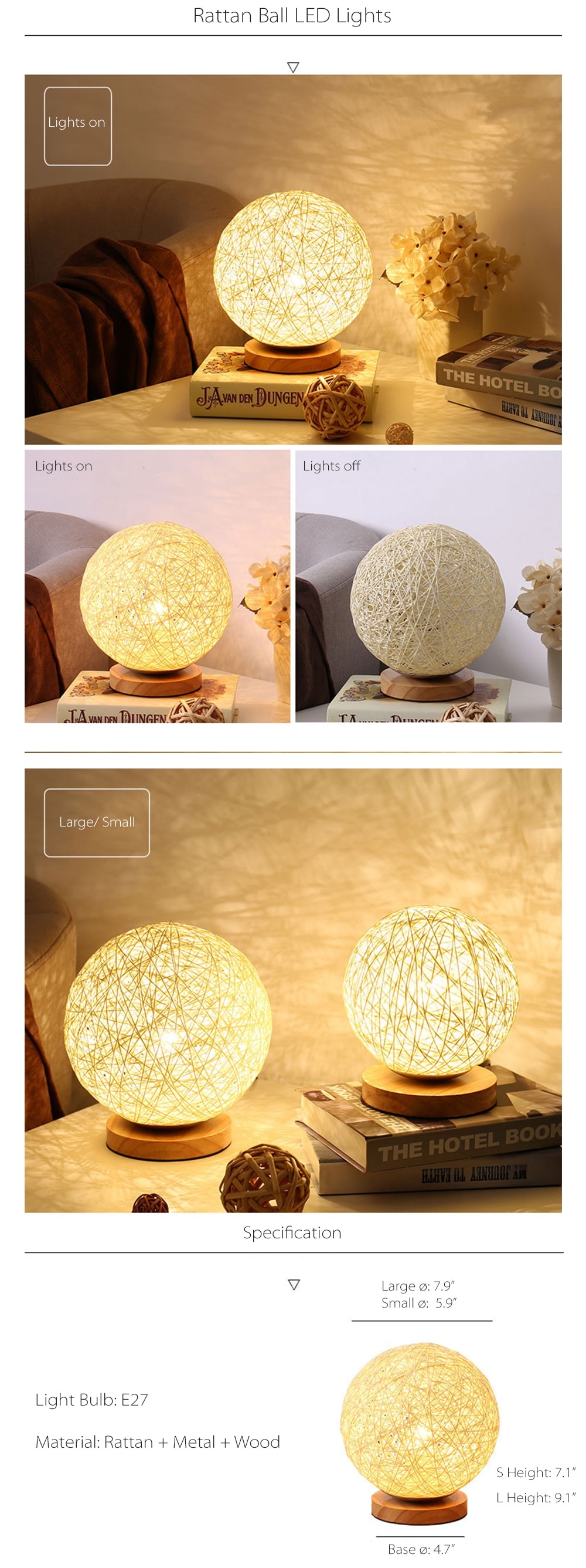 Rattan Ball Lamp Art Deco Charm