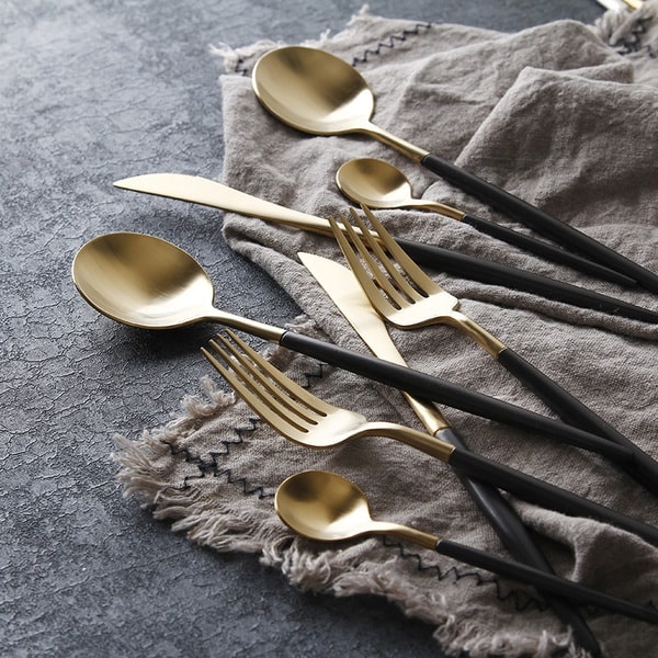 Modern Black Flatware from Apollo Box