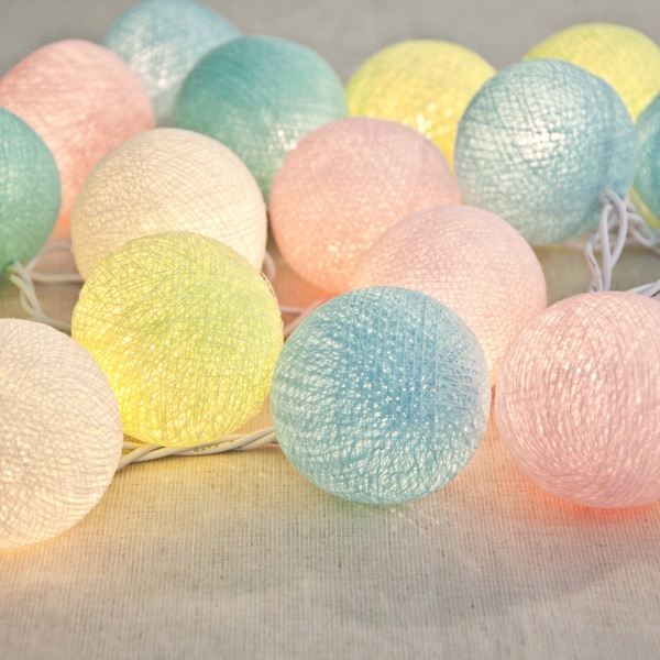 Mix Color Cotton Ball String Lights - ApolloBox
