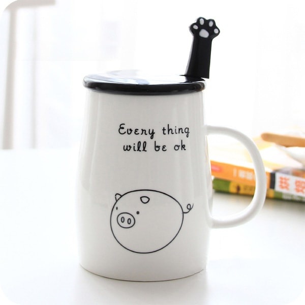 Ceramic Coffee Mug and Spoon Set - ApolloBox