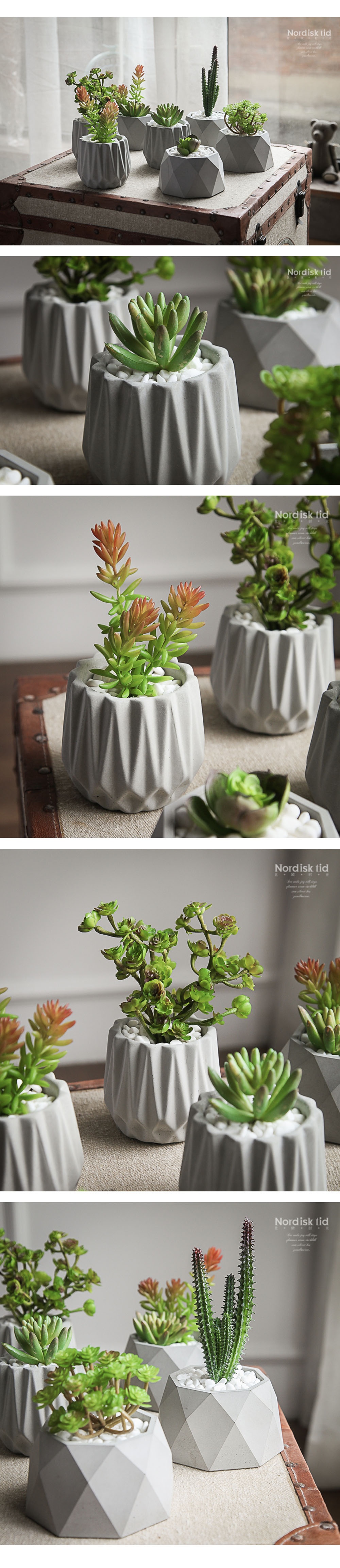 Concrete Geometric Succulent Planter - ApolloBox