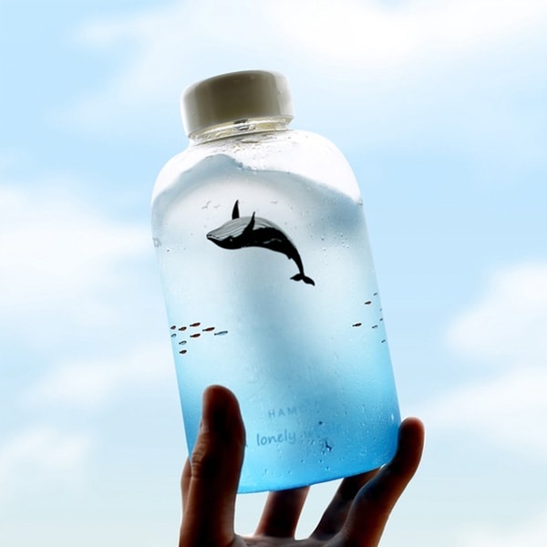 Orca Water Bottle Aluminium Water Flask With Screen Printed Orca Pod  Illustration. Sustainable Ocean Gift in Black or Blue 