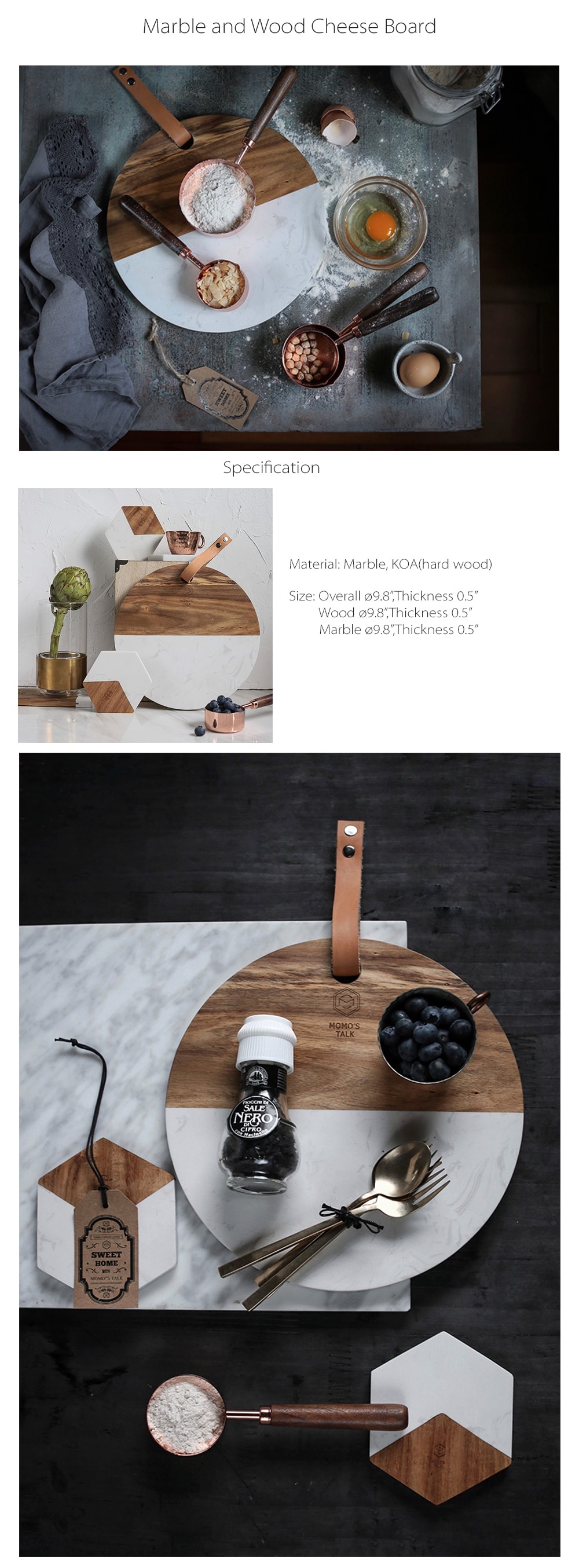 Marble & Wood Cheese Board - ApolloBox