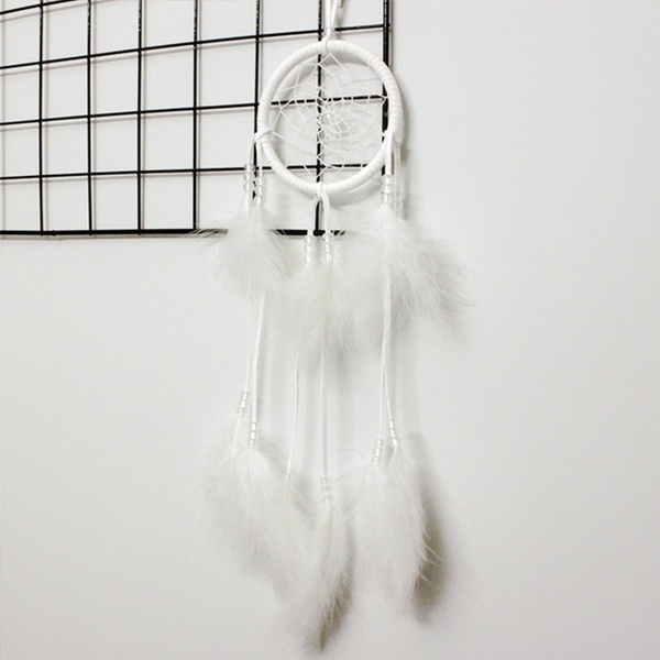 Pearls Dream Catcher - Feather - Alloy - White Hanging Decoration -  ApolloBox