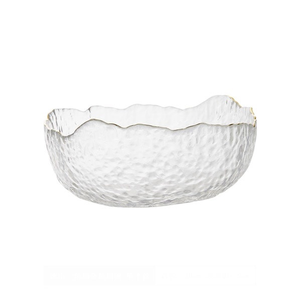 1.6L Home Glass Salad Bowl Irregular Pattern Snack Container Food