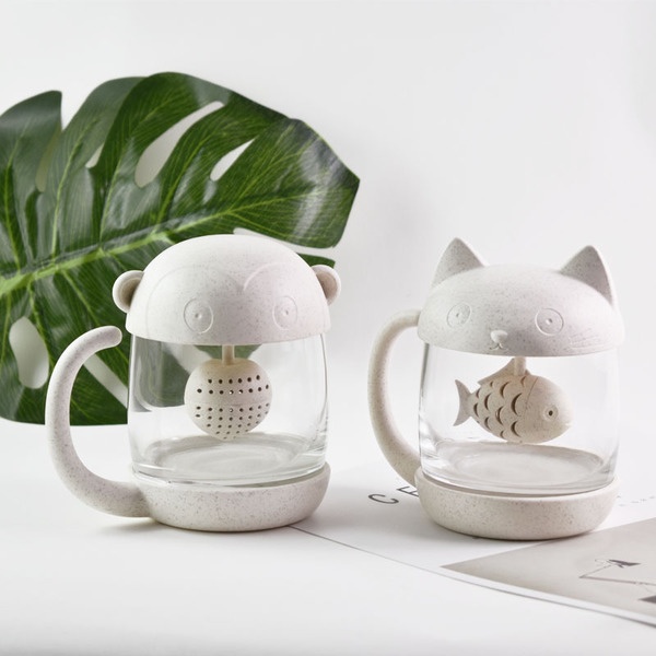 Cute Cat and Fish Shaped Tea Mug
