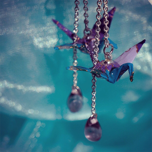 Purple Crane Earring (Single) - ApolloBox