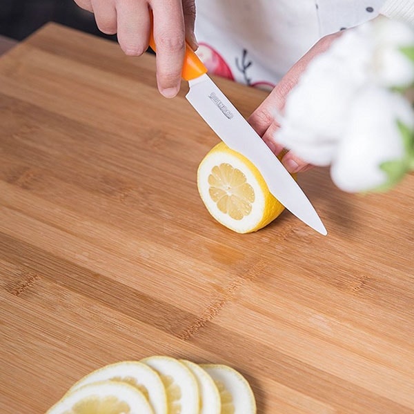 Kitchen White Knife Set - Steel Core - Ceramic - Pearl Embellishments -  ApolloBox