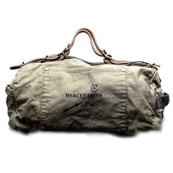 Military Style Duffle Bag Cotton Canvas Vintage Collection ApolloBox