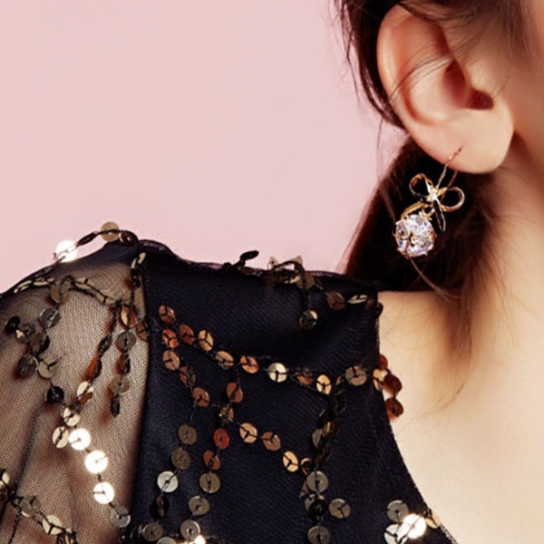 Bowknot Crystal Earrings Apollobox