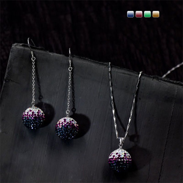 New Sparkle Czech Crystal Round Disco Ball S925 Silver Pendant 14mm for Necklace 