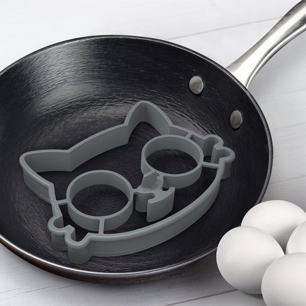 Apol Set of 3 Funny Silicone Fried Egg Ring Mold Skull Owl Rabbit Shape Egg Shaper for Cooking 