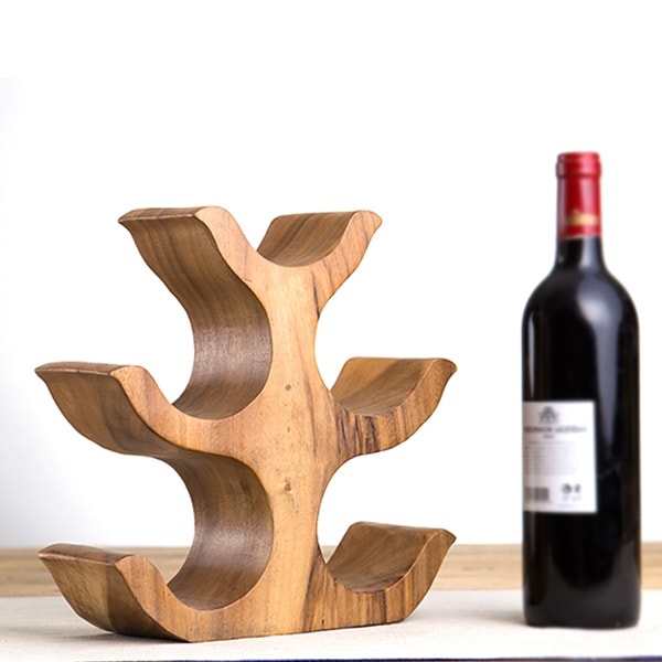 Creative Wood Wine Rack - Monkeypod Wood - ApolloBox
