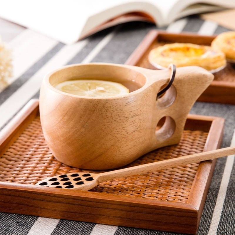 Wooden Mug Natural Wood Coffee Mug Tea Cup Retro Wooden Cups for